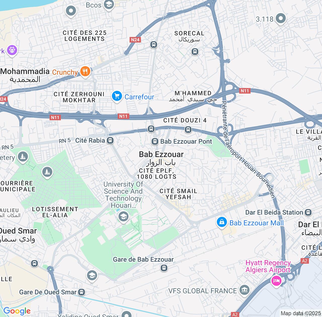Map image for Intellectual Property Lawyers in Bab Ezzouar and Algiers IP firms at coordinates  ; .