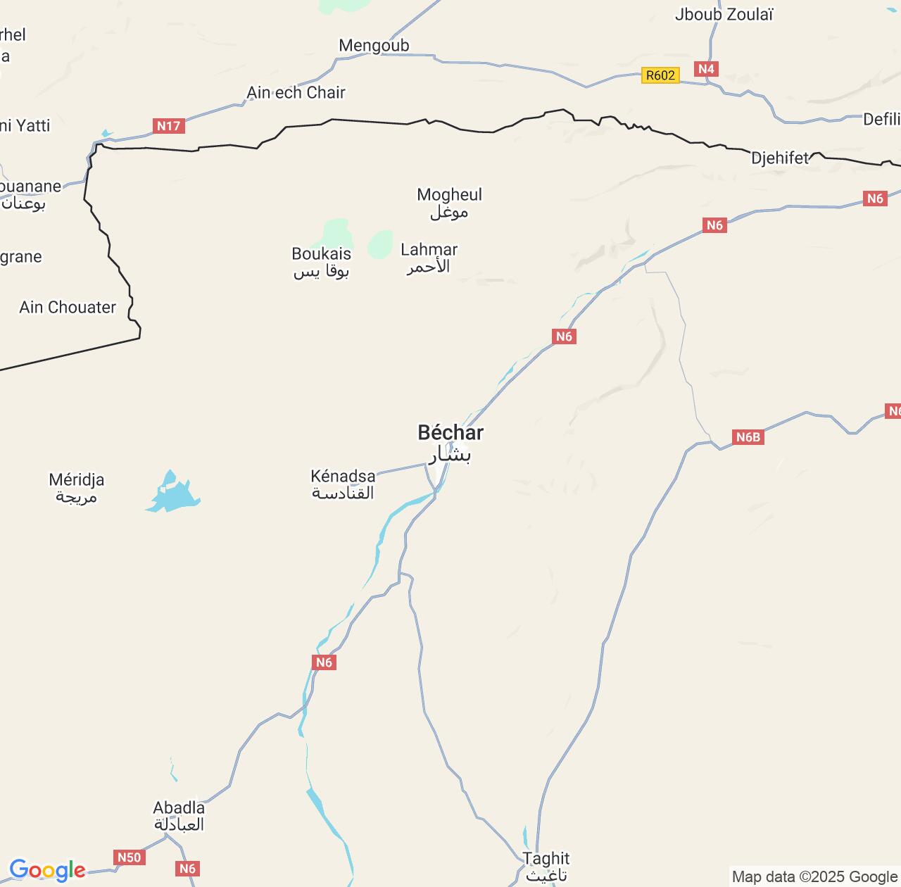 Map image for Intellectual Property Lawyers in Béchar and Algeria IP firms at coordinates  ; .