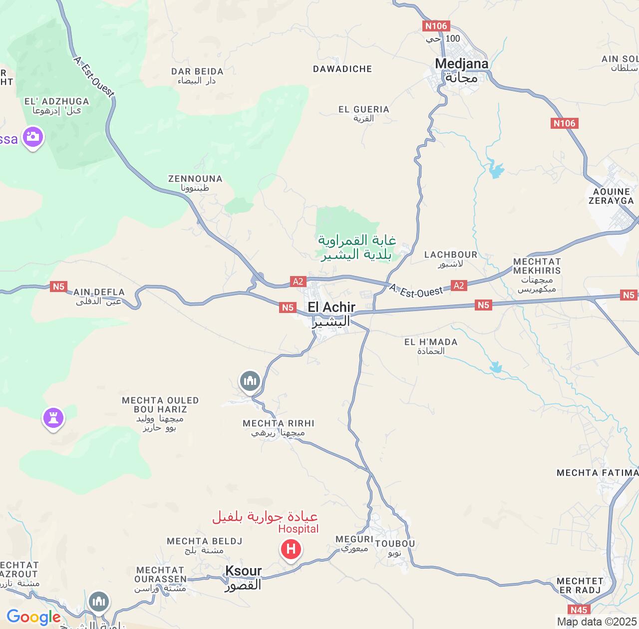 Map image for Intellectual Property Lawyers in El Achir and Bordj Bou Arréridj IP firms at coordinates  ; .