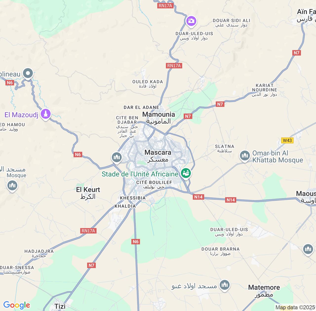 Map image for Intellectual Property Lawyers in Mascara and Algeria IP firms at coordinates  ; .