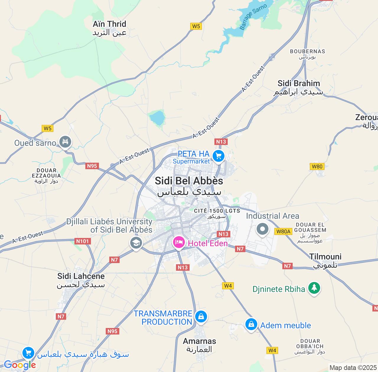 Map image for Intellectual Property Lawyers in Sidi Bel Abbès and Algeria IP firms at coordinates  ; .