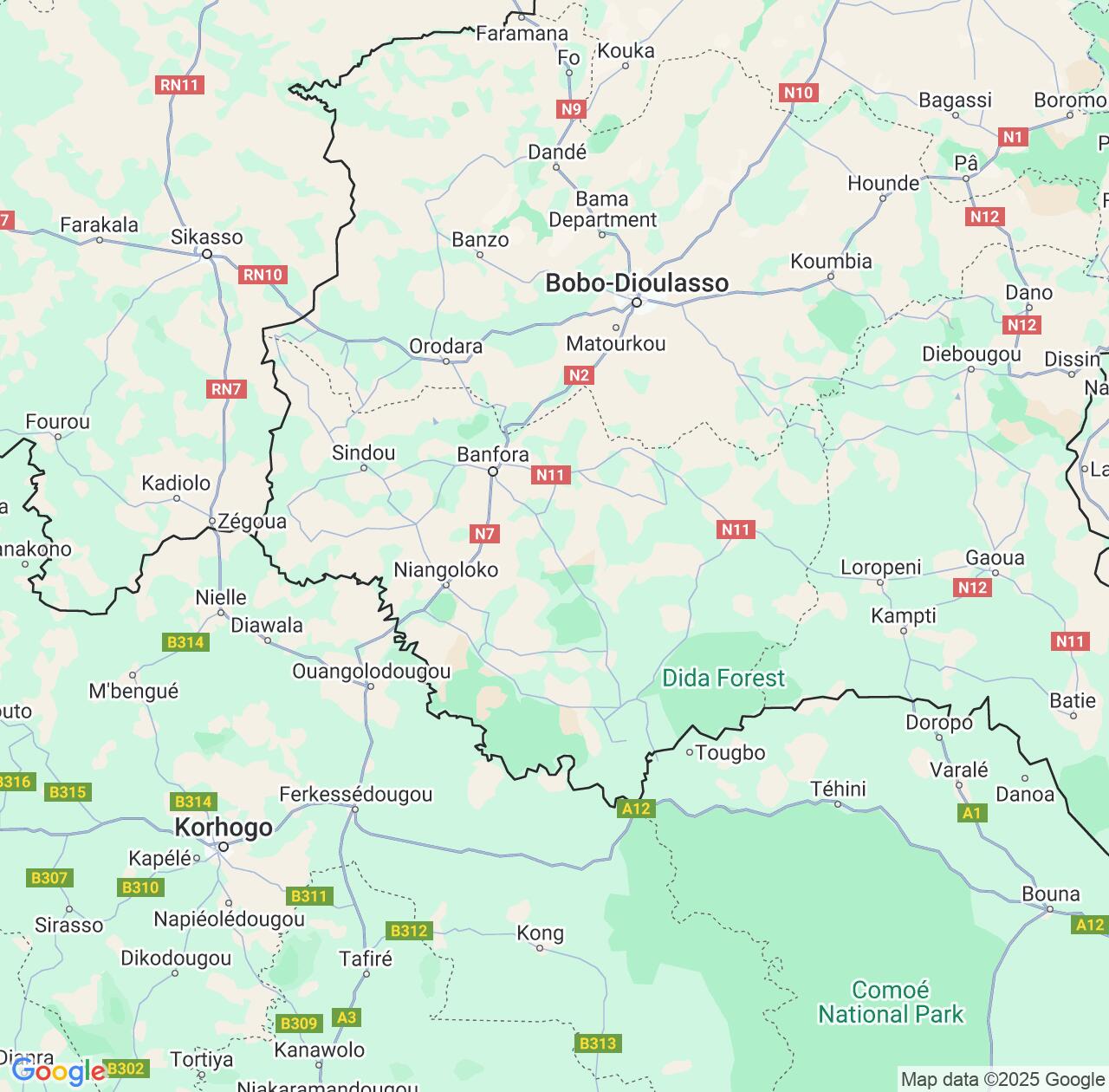 Map image for Intellectual Property Lawyers in Cascades Region and Burkina Faso IP firms at coordinates  ; .