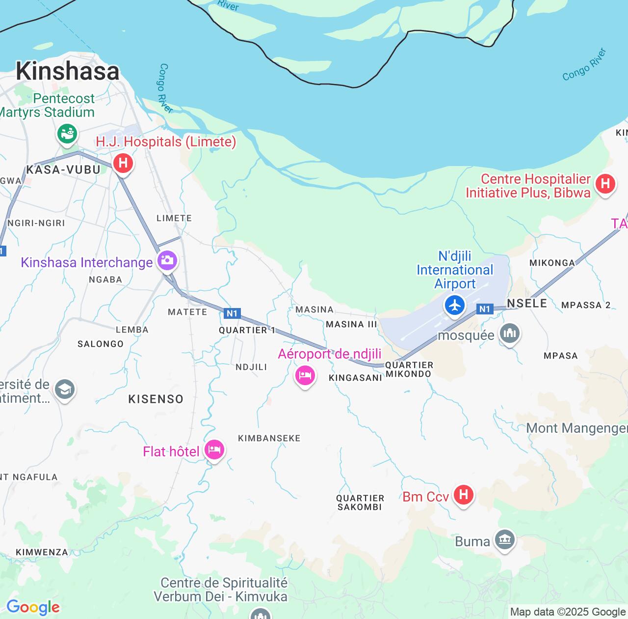 Map image for Intellectual Property Lawyers in Masina and Kinshasa IP firms at coordinates  ; .