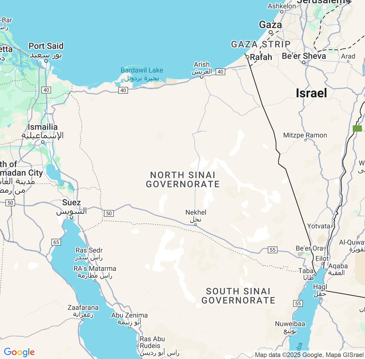 Map image for Intellectual Property Lawyers in North Sinai and Egypt IP firms at coordinates  ; .