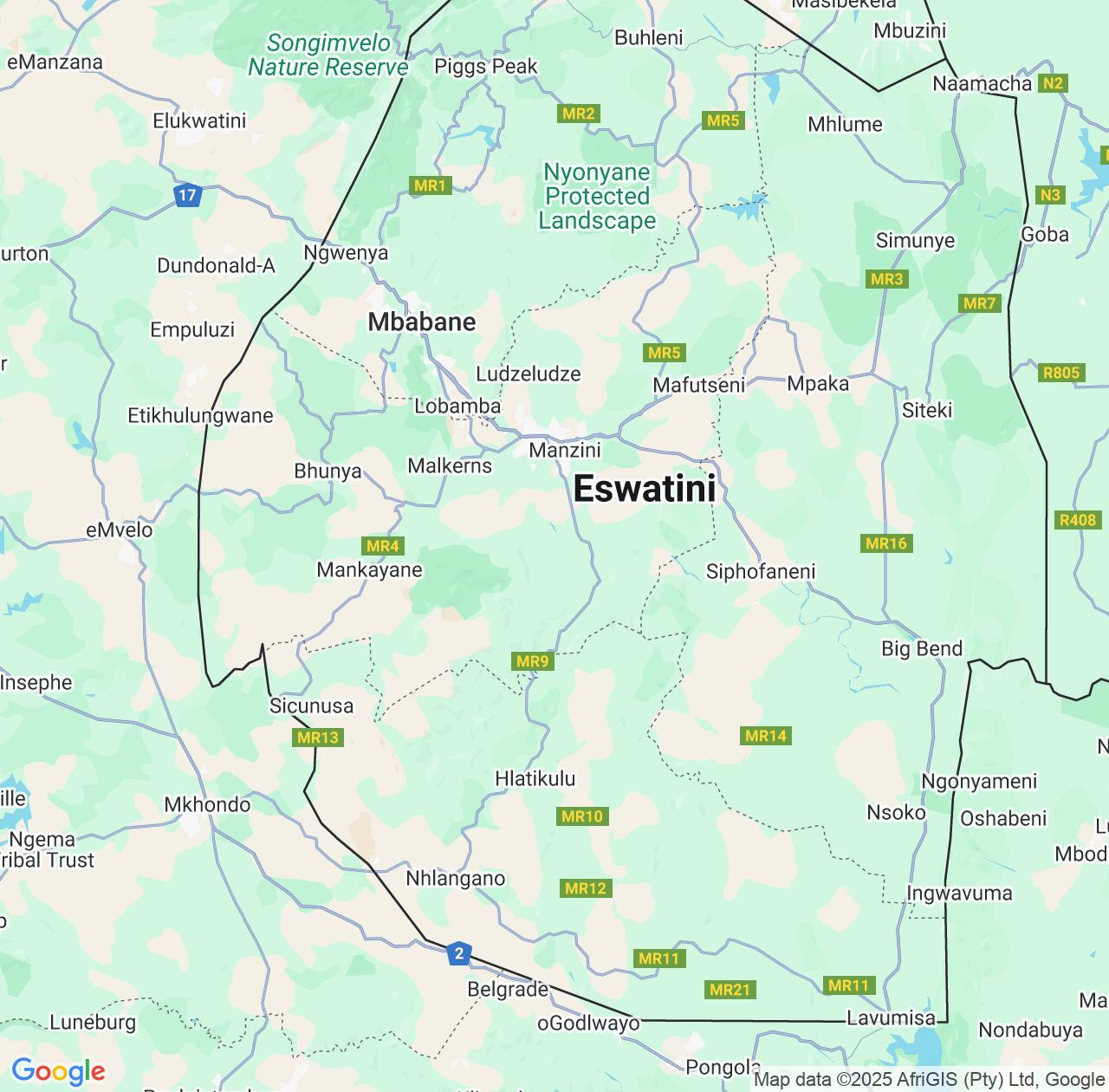 Map image for Intellectual Property Lawyers in Manzini Region and Eswatini IP firms at coordinates  ; .