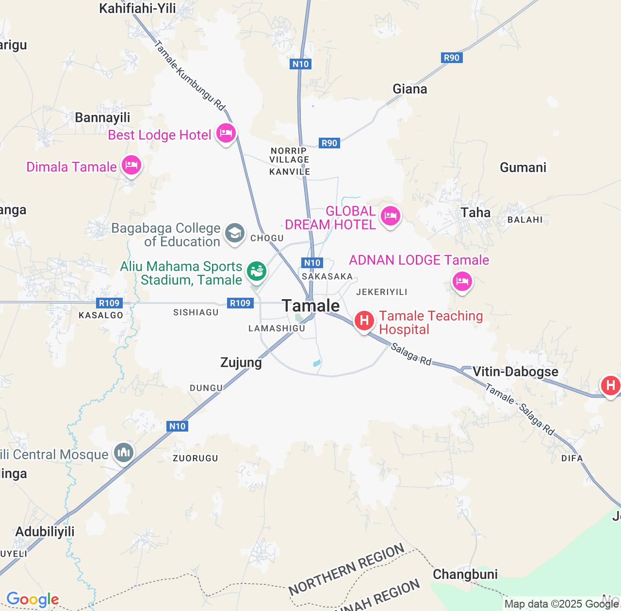 Map image for Intellectual Property Lawyers in Tamale and Northern IP firms at coordinates  ; .