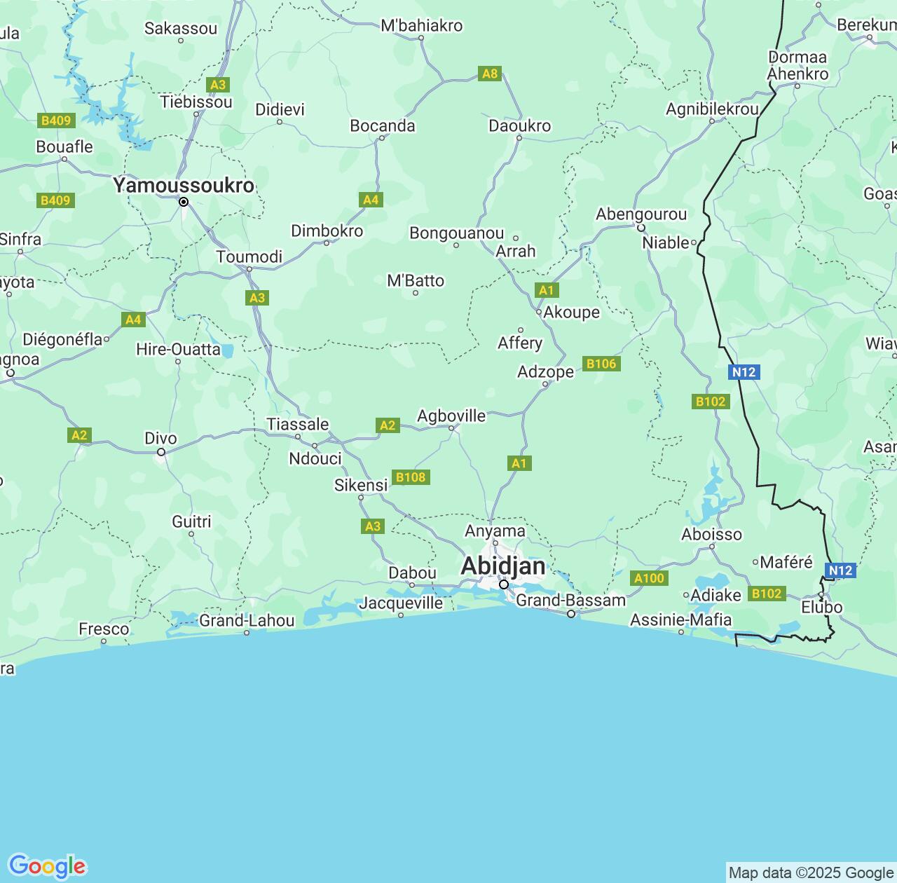 Map image for Intellectual Property Lawyers in Lagunes District and Cote D'Ivoire (Ivory Coast) IP firms at coordinates  ; .