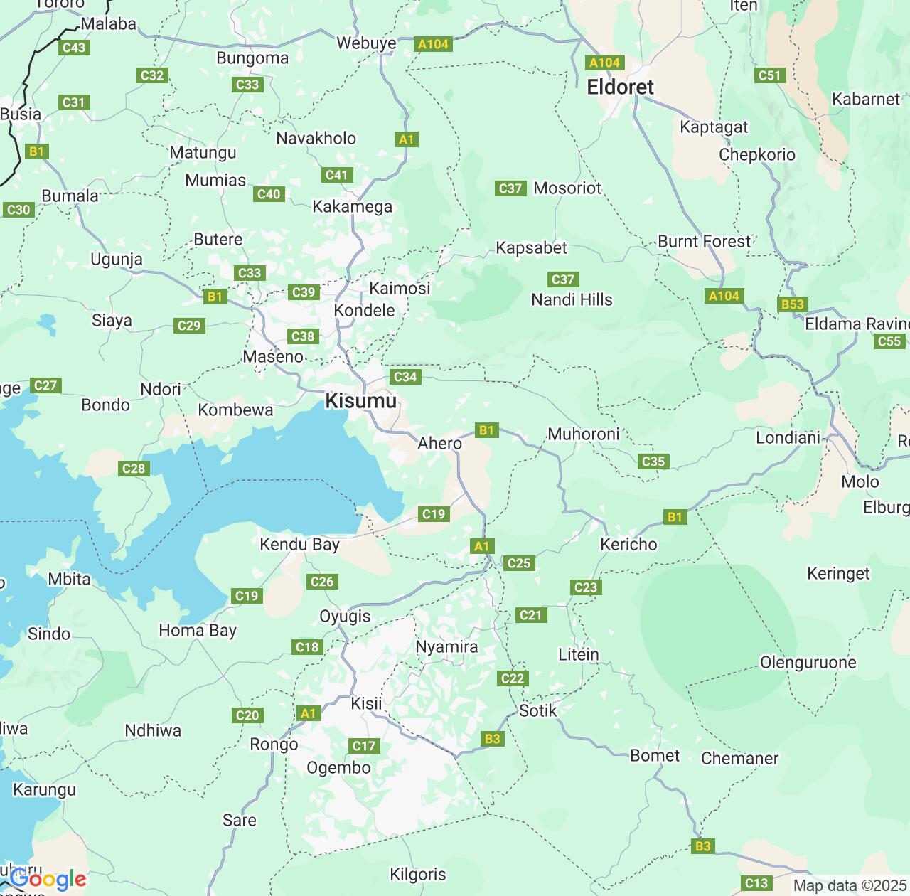 Map image for Intellectual Property Lawyers in Kisumu County and Kenya IP firms at coordinates  ; .