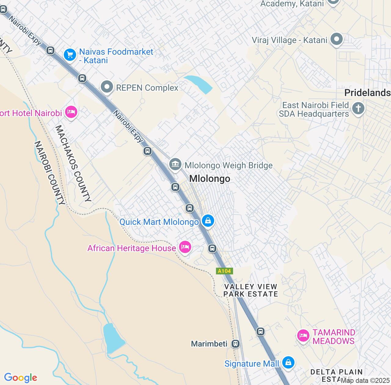 Map image for Intellectual Property Lawyers in Mlolongo and Machakos County IP firms at coordinates  ; .