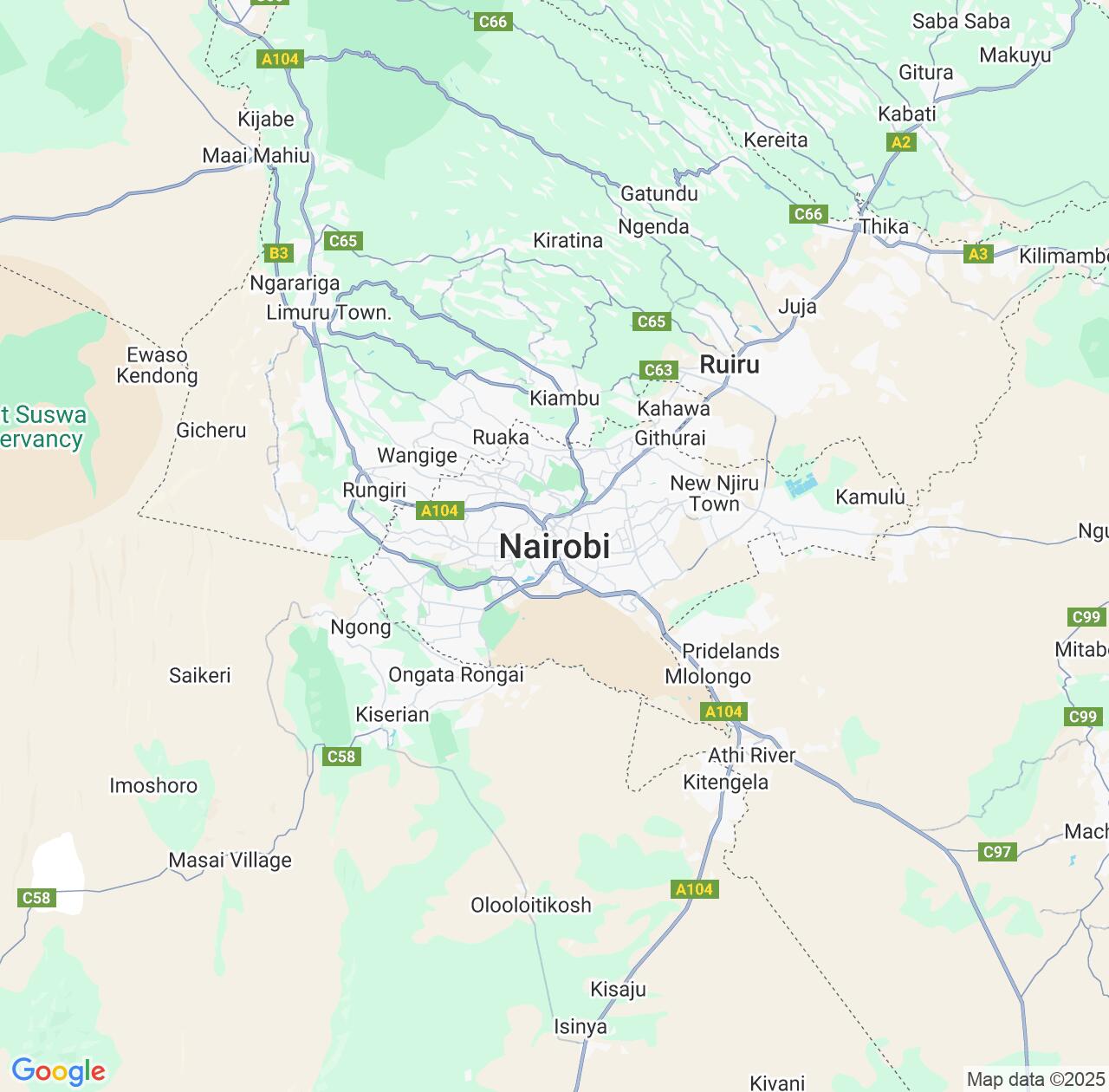 Map image for Intellectual Property Lawyers in Nairobi County and Kenya IP firms at coordinates  ; .
