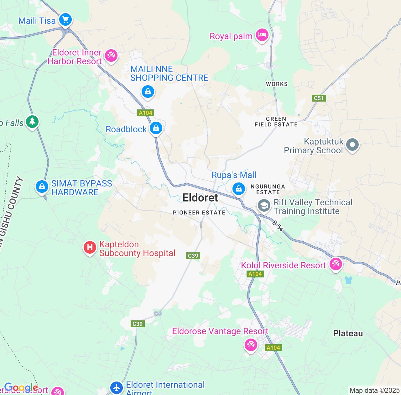 Map image for Intellectual Property Lawyers in Eldoret and Uasin Gishu County IP firms at coordinates  ; .