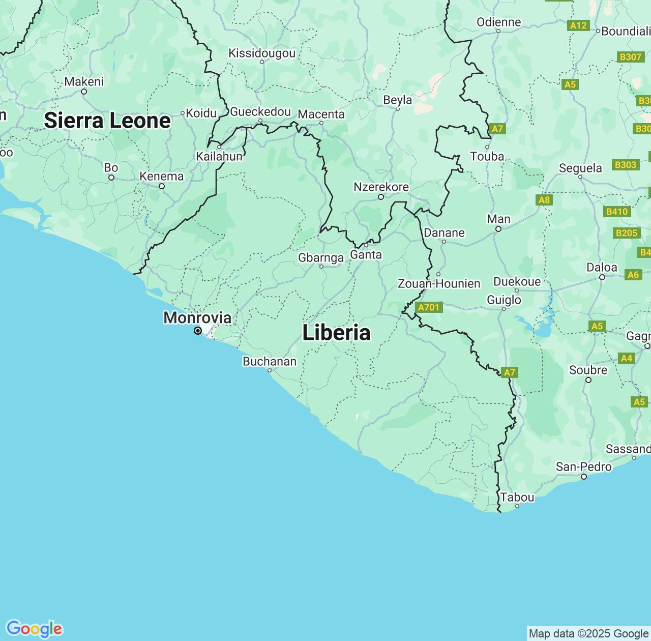 Map image for Intellectual Property Lawyers in Liberia and Africa IP firms at coordinates  ; .