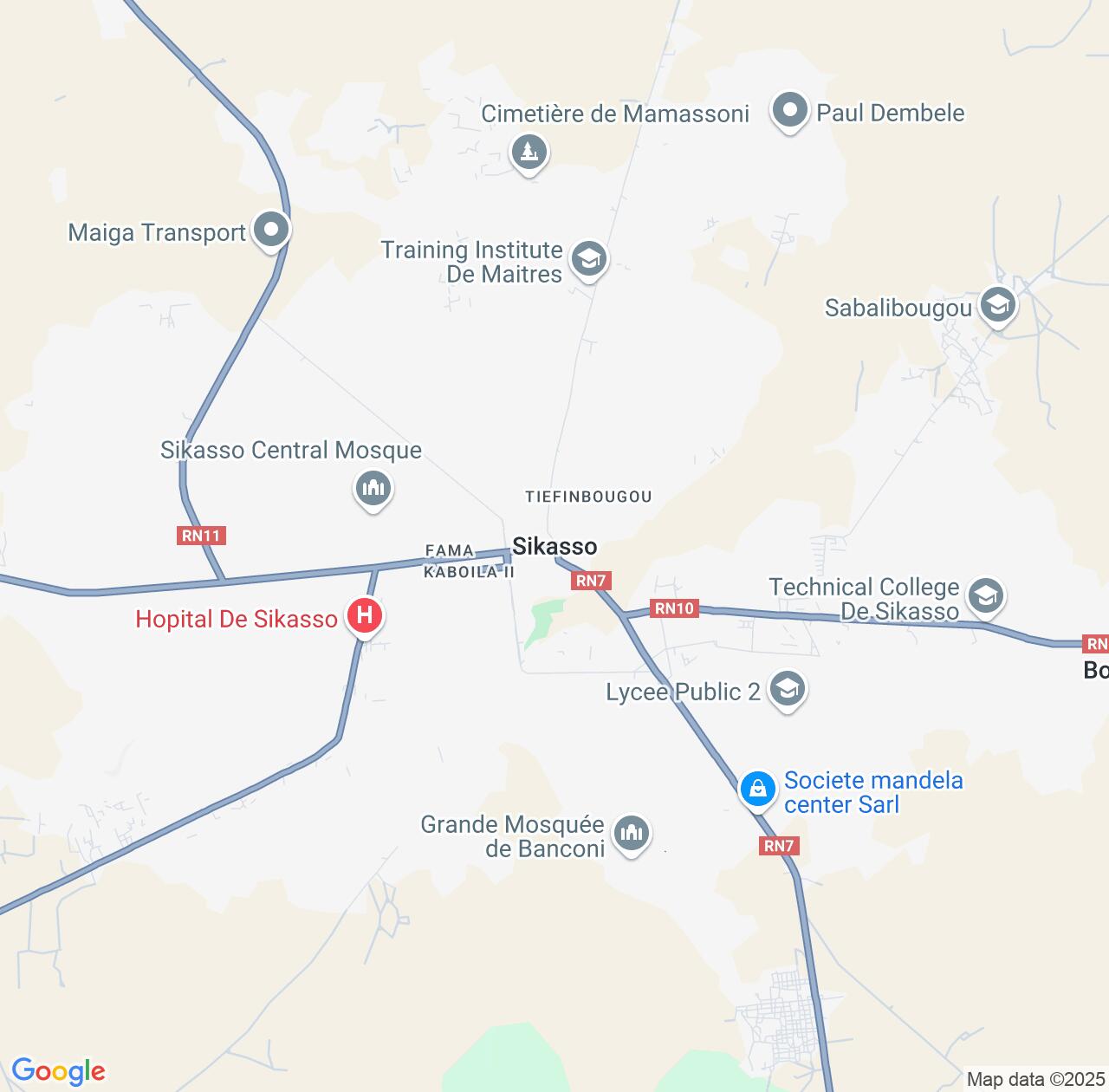 Map image for Intellectual Property Lawyers in Sikasso and Mali IP firms at coordinates  ; .