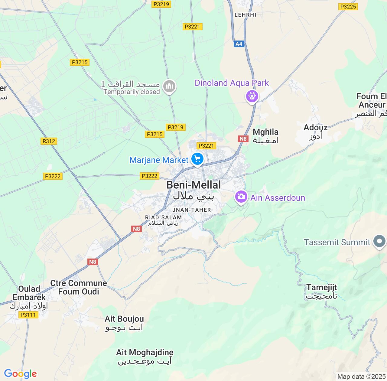 Map image for Intellectual Property Lawyers in Beni Mellal and Béni Mellal-Khénifra IP firms at coordinates  ; .