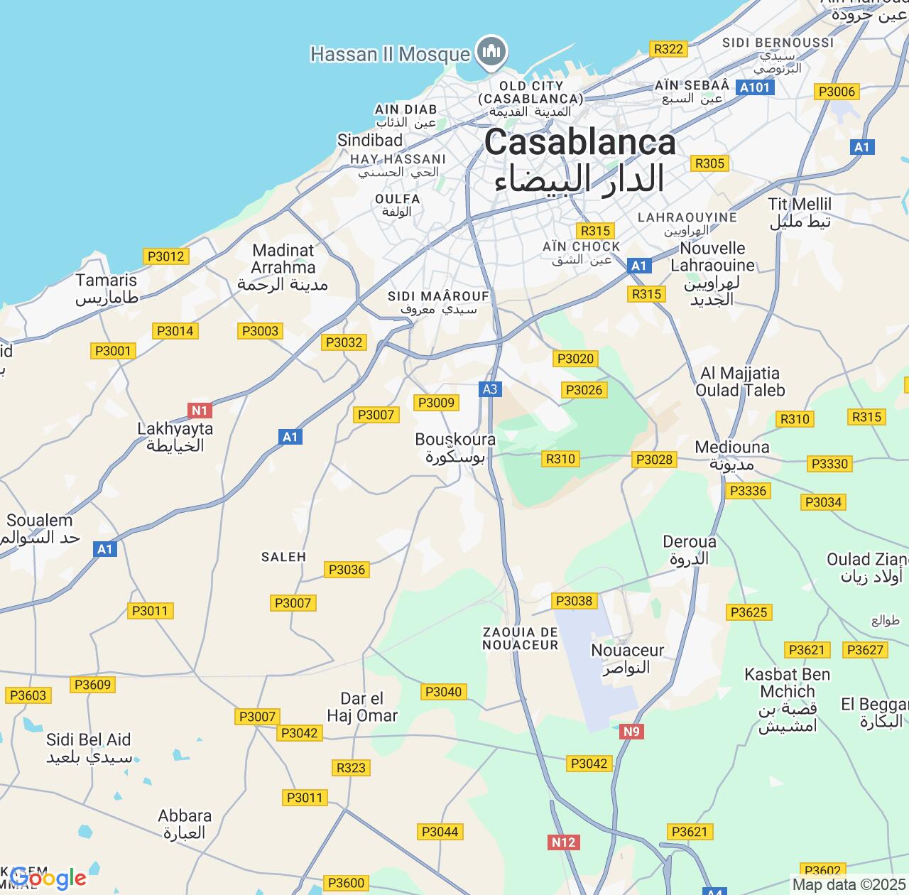 Map image for Intellectual Property Lawyers in Bouskoura and Casablanca-Settat IP firms at coordinates  ; .