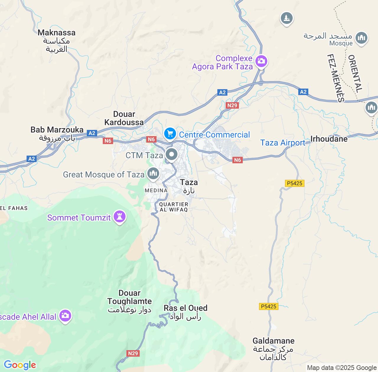 Map image for Intellectual Property Lawyers in Taza and Fès-Meknès IP firms at coordinates  ; .