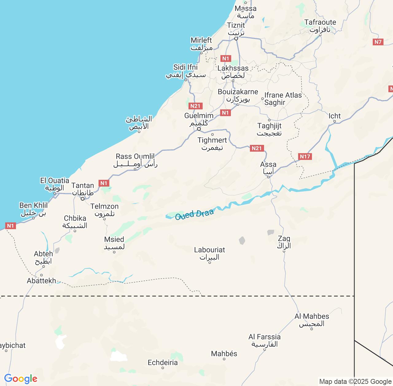 Map image for Intellectual Property Lawyers in Guelmim-Oued Noun and Morocco IP firms at coordinates  ; .