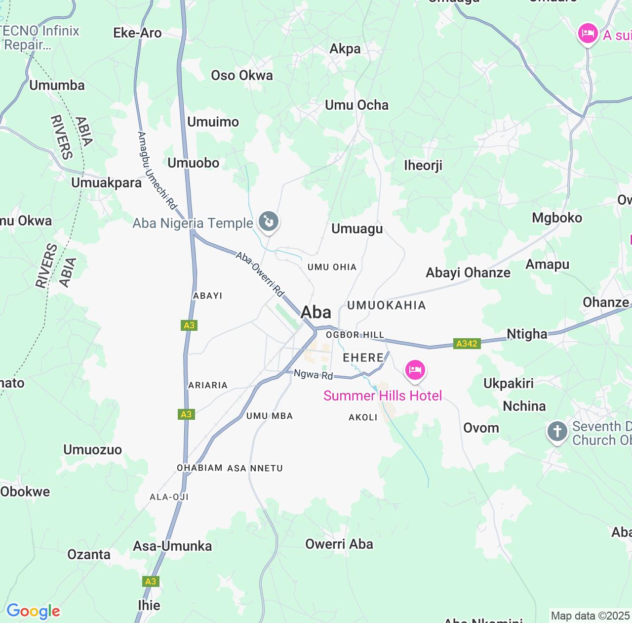 Map image for Intellectual Property Lawyers in Aba and Abia State IP firms at coordinates  ; .