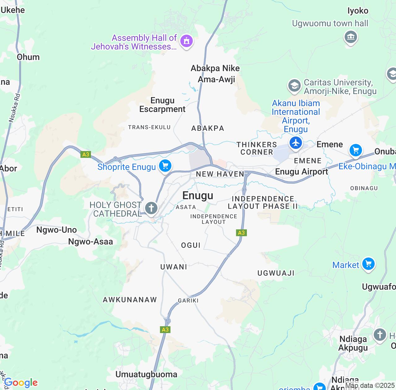 Map image for Intellectual Property Lawyers in Enugu and Enugu State IP firms at coordinates  ; .
