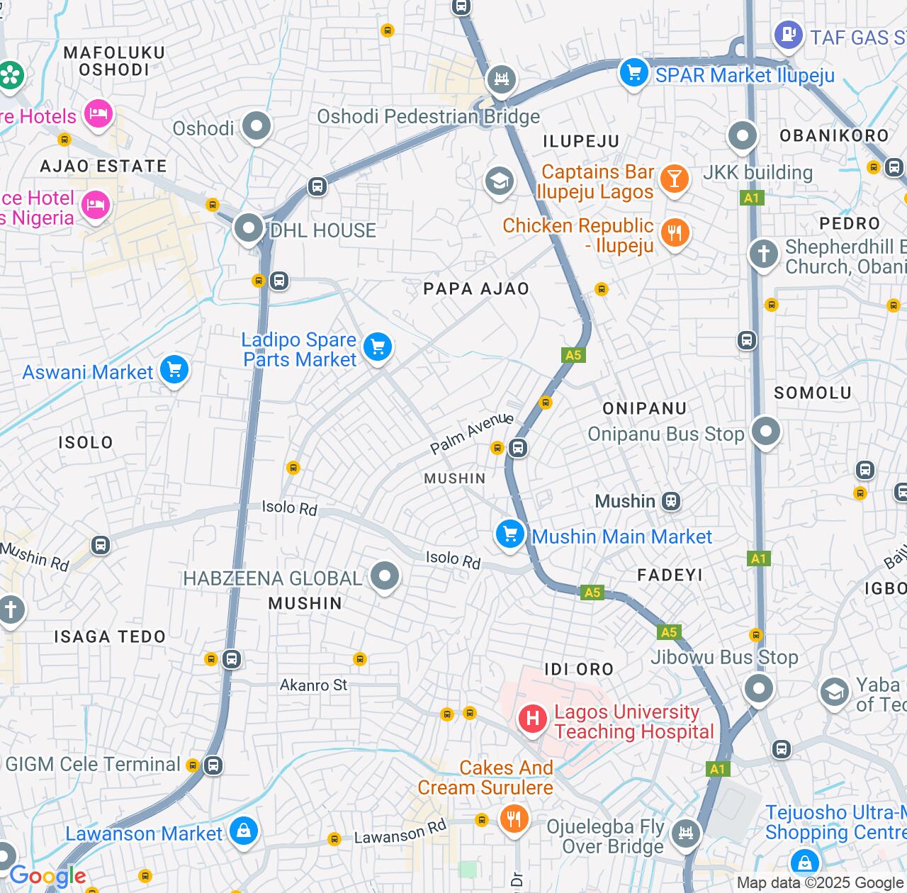 Map image for Intellectual Property Lawyers in Mushin and Lagos IP firms at coordinates  ; .