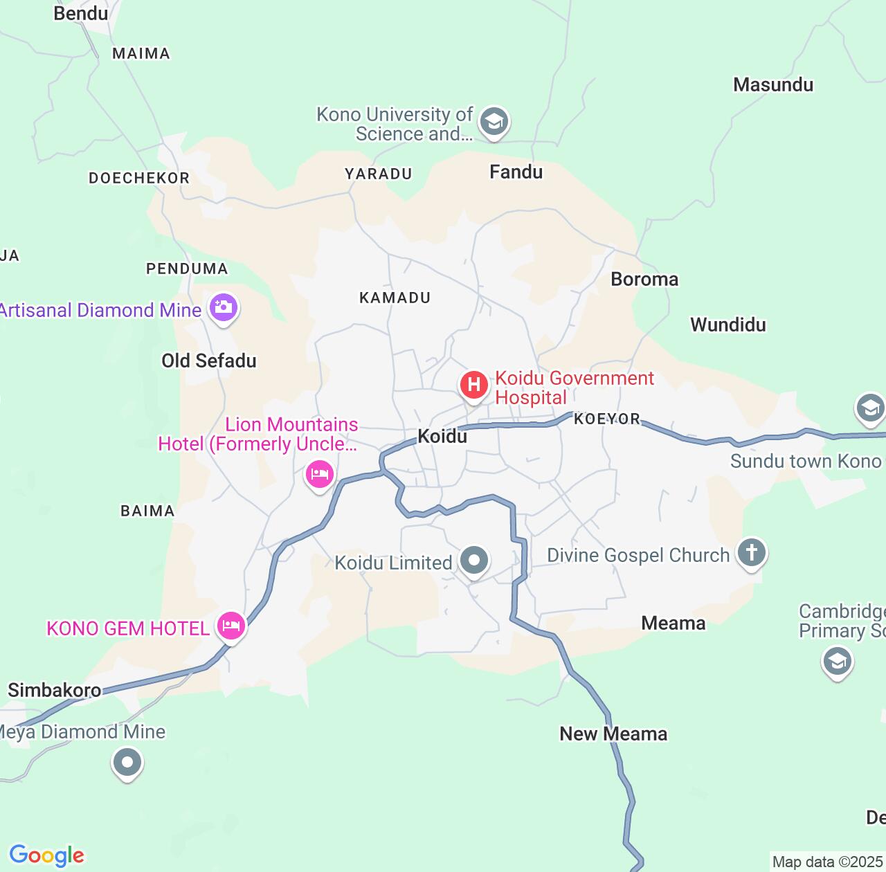 Map image for Intellectual Property Lawyers in Koidu and Eastern Province IP firms at coordinates  ; .