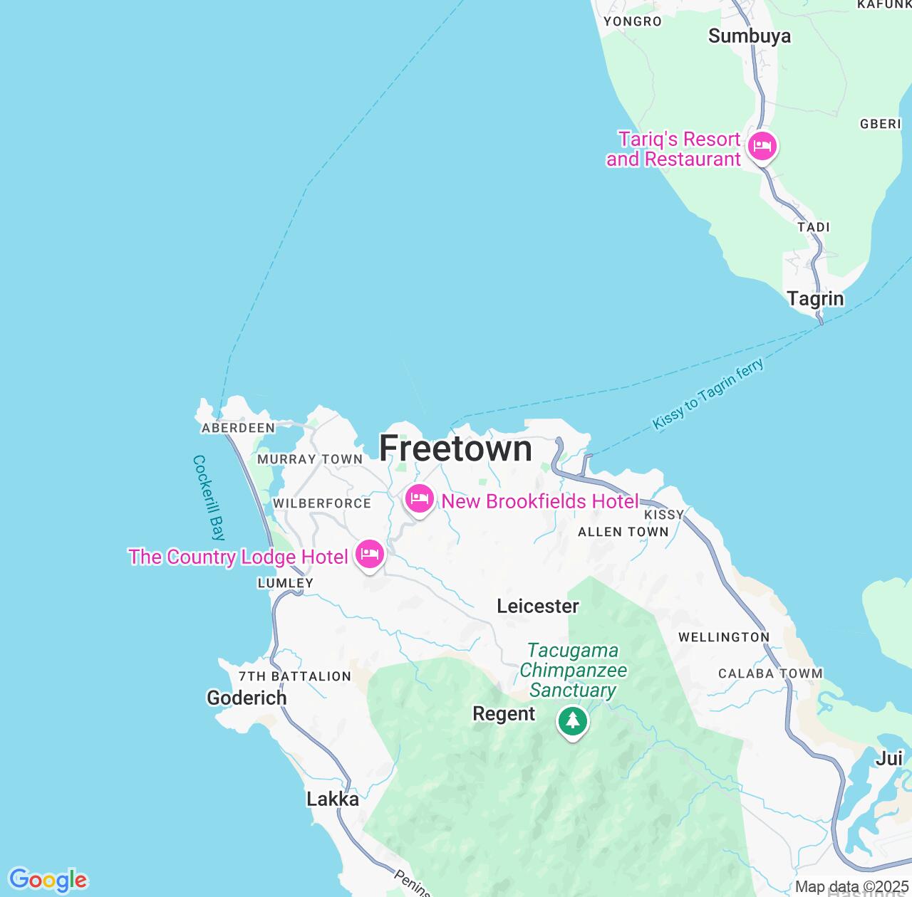 Map image for Intellectual Property Lawyers in Freetown and Western Area IP firms at coordinates  ; .