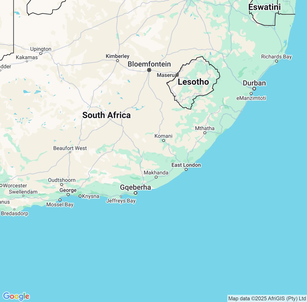 Map image for Intellectual Property Lawyers in Eastern Cape and South Africa IP firms at coordinates  ; .