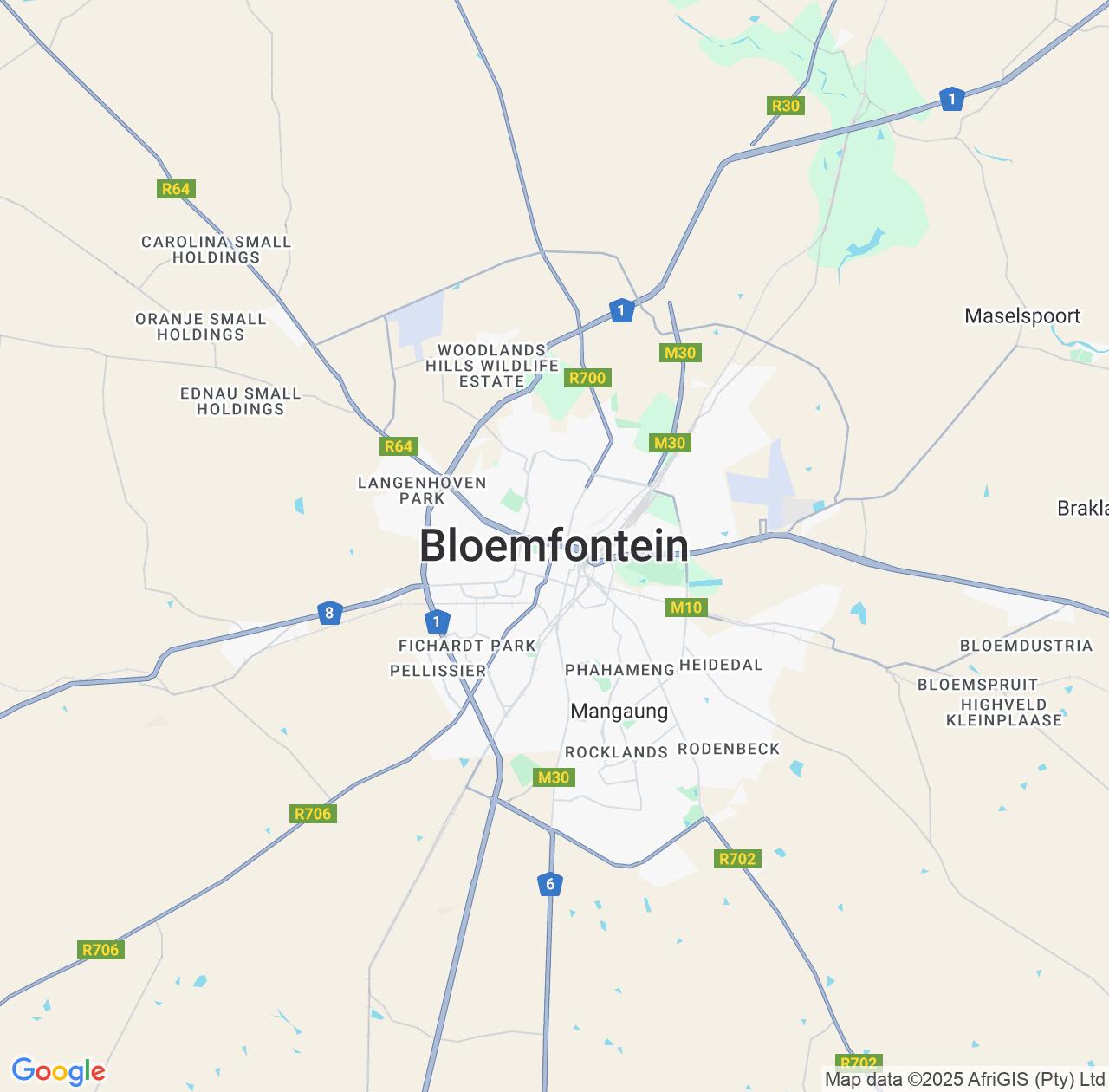 Map image for Intellectual Property Lawyers in Bloemfontein and Free State IP firms at coordinates  ; .