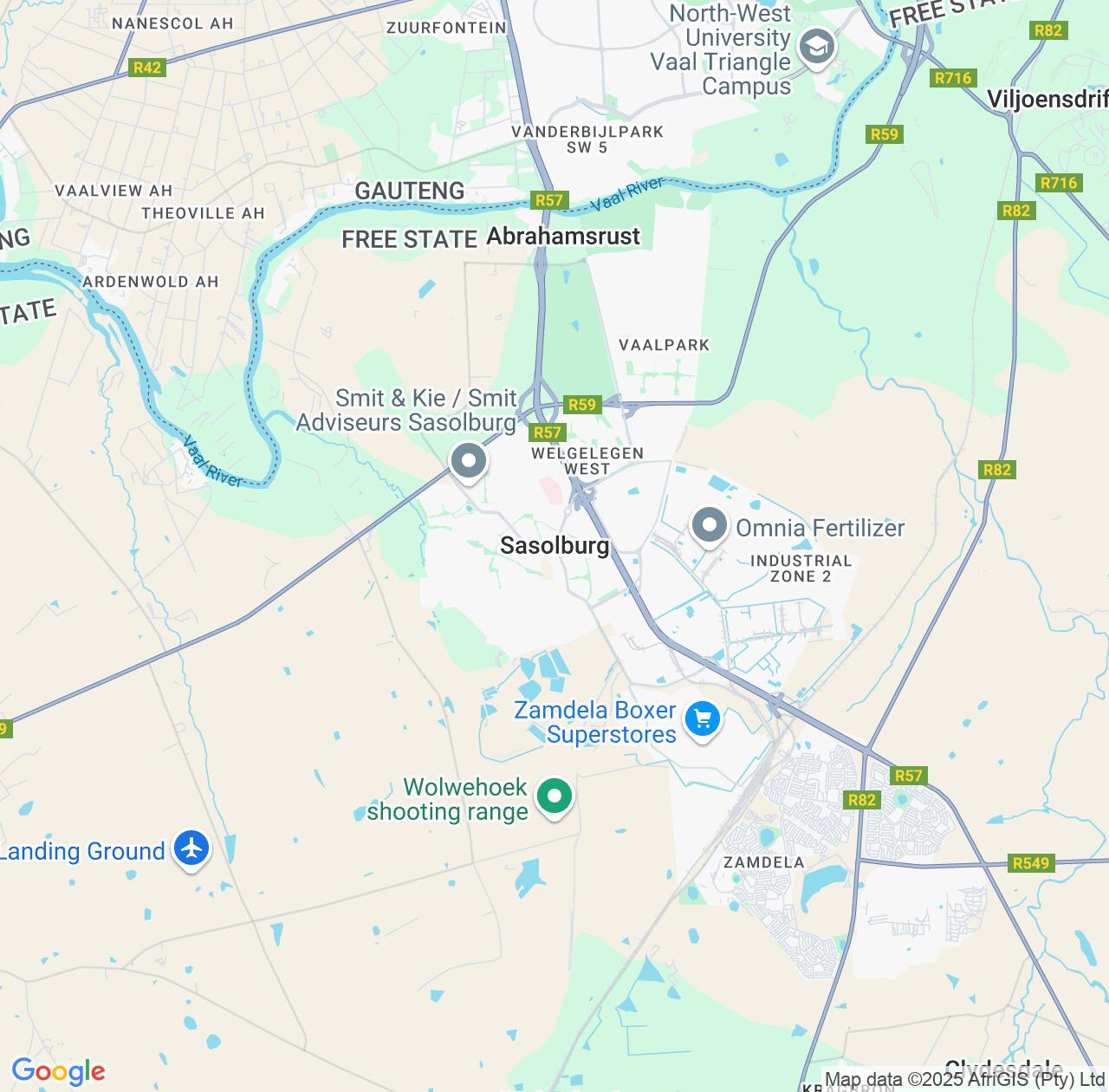 Map image for Intellectual Property Lawyers in Sasolburg and Free State IP firms at coordinates  ; .