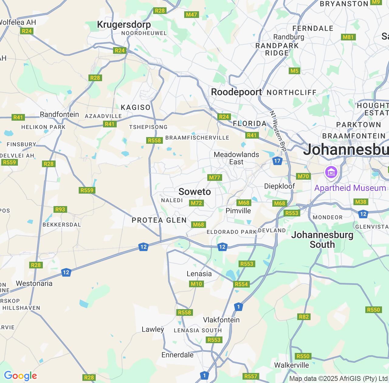 Map image for Intellectual Property Lawyers in Soweto and Gauteng IP firms at coordinates  ; .