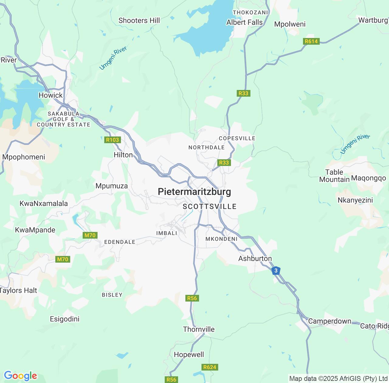 Map image for Intellectual Property Lawyers in Pietermaritzburg and KwaZulu-Natal IP firms at coordinates  ; .