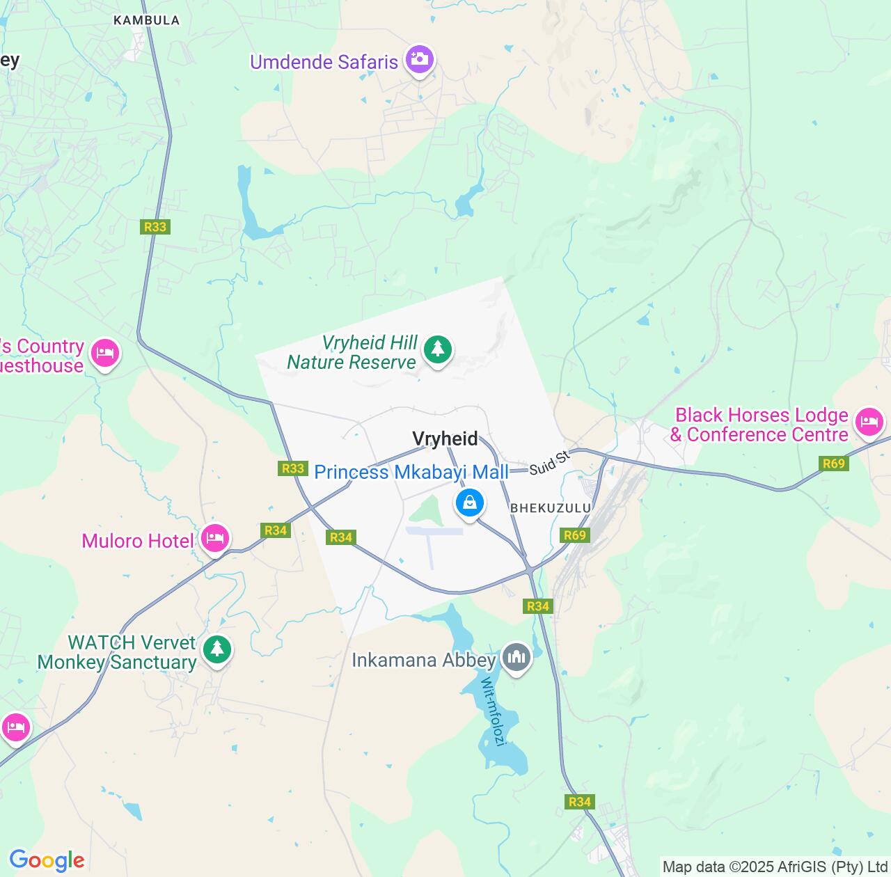 Map image for Intellectual Property Lawyers in Vryheid and KwaZulu-Natal IP firms at coordinates  ; .
