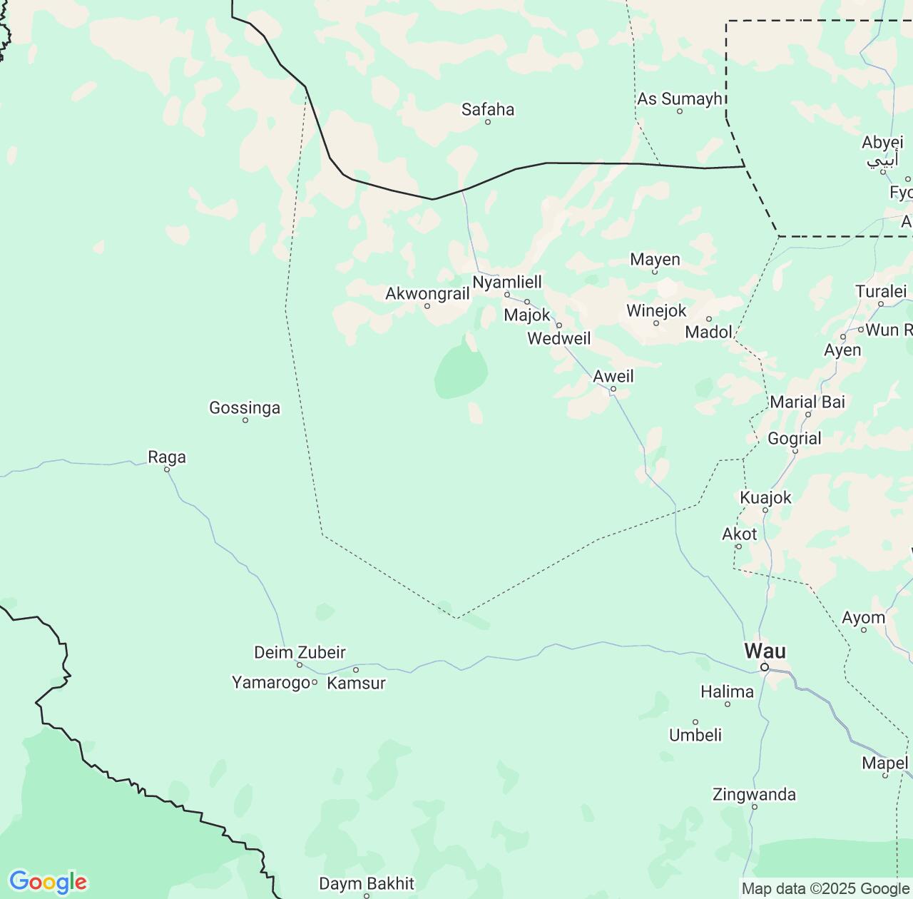 Map image for Intellectual Property Lawyers in Northern Bahr al Ghazal and South Sudan IP firms at coordinates  ; .