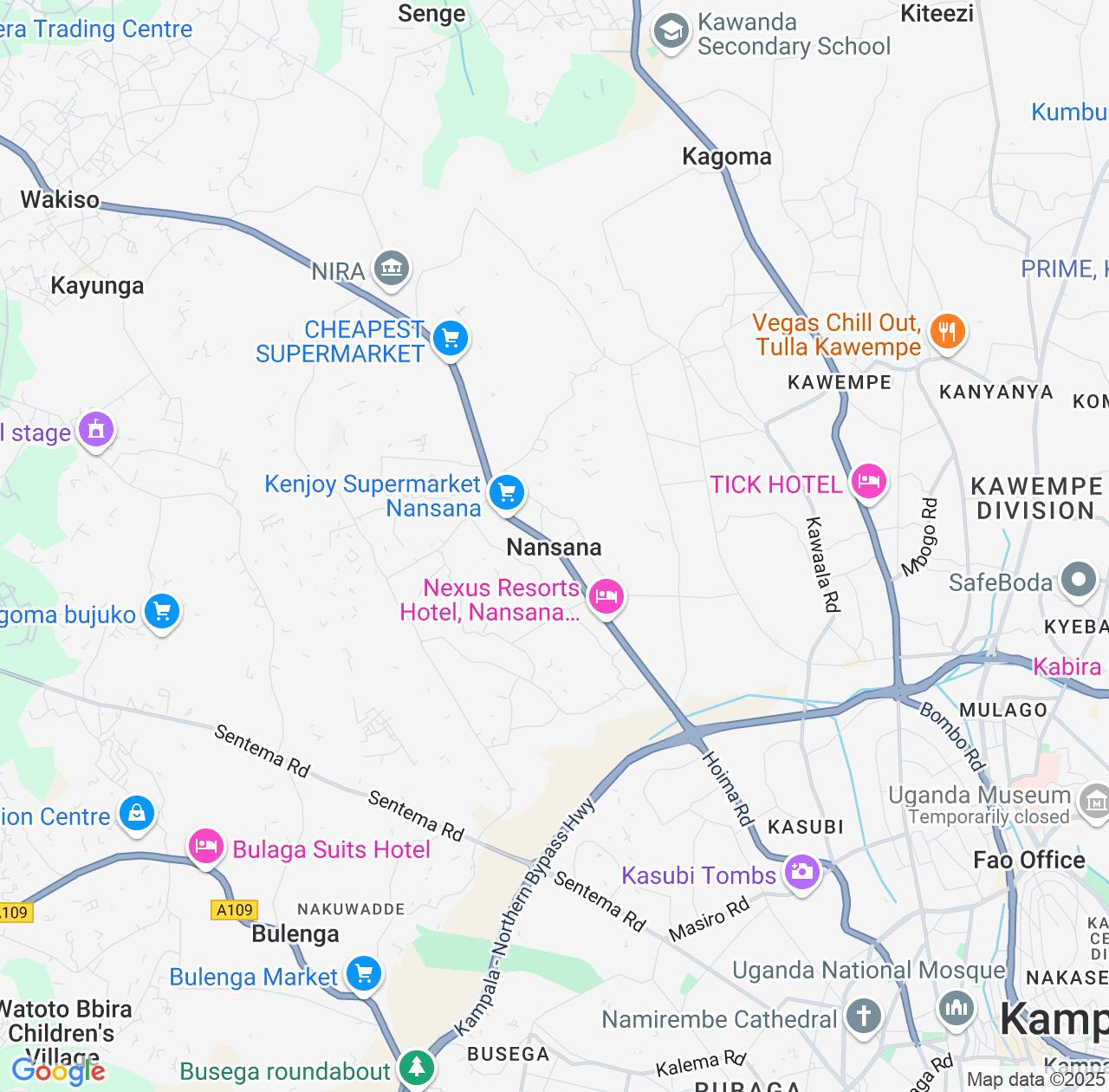Map image for Intellectual Property Lawyers in Nansana and Central Region IP firms at coordinates  ; .