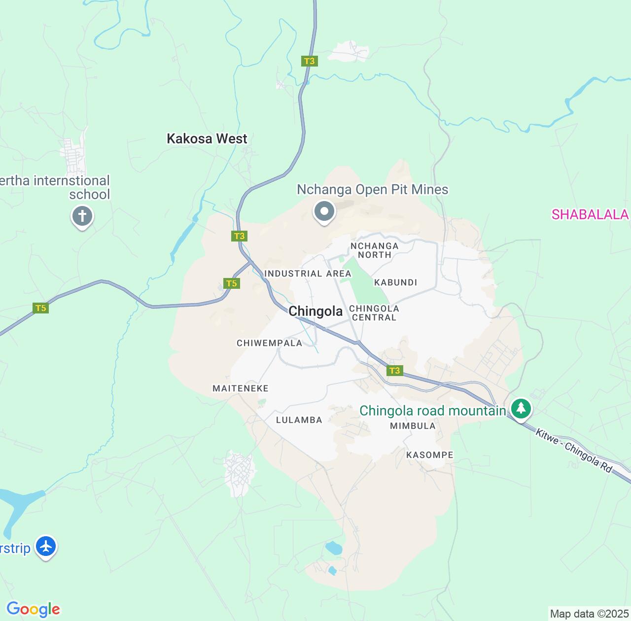 Map image for Intellectual Property Lawyers in Chingola and Copperbelt IP firms at coordinates  ; .
