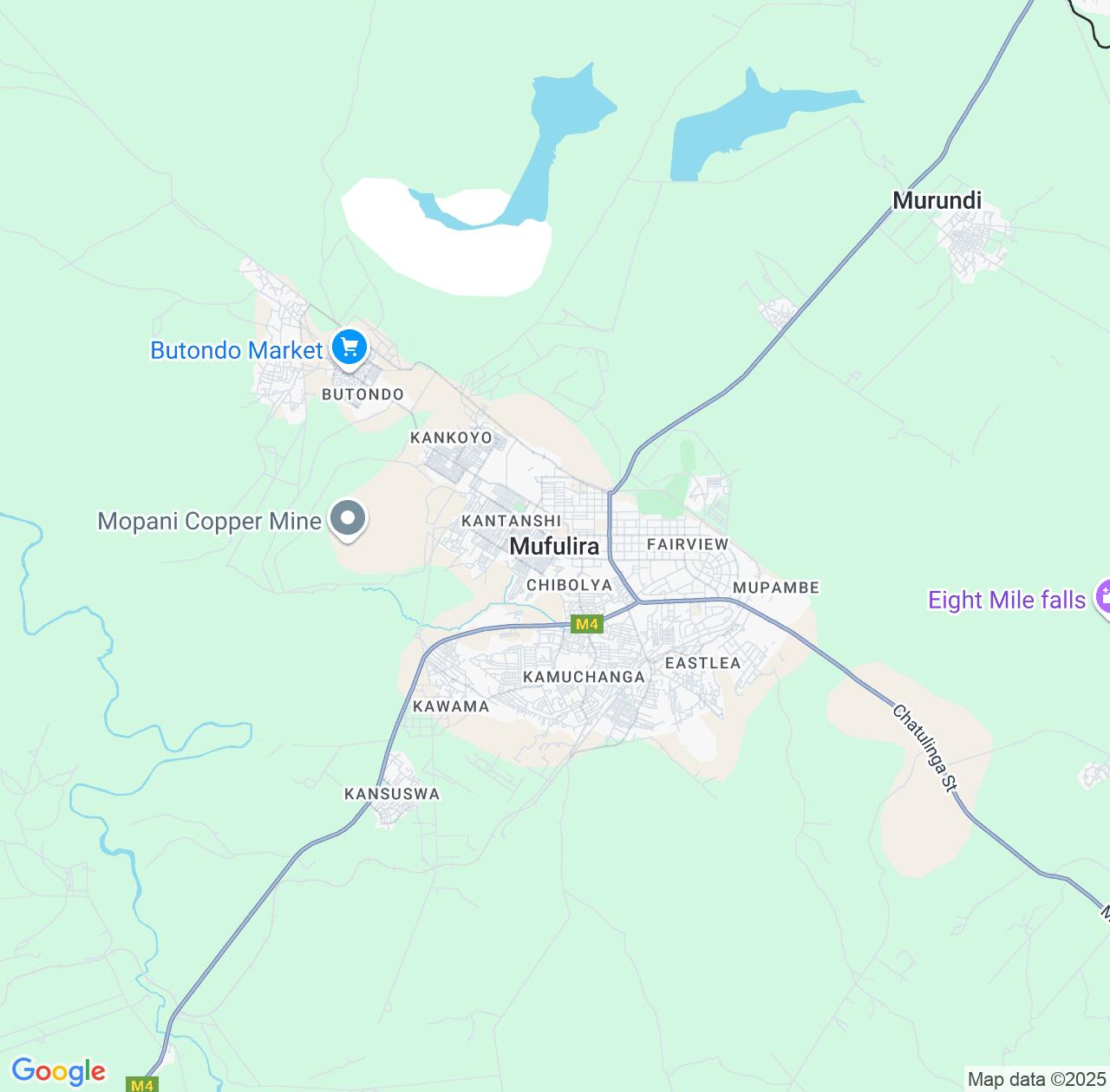 Map image for Intellectual Property Lawyers in Mufulira and Copperbelt IP firms at coordinates  ; .