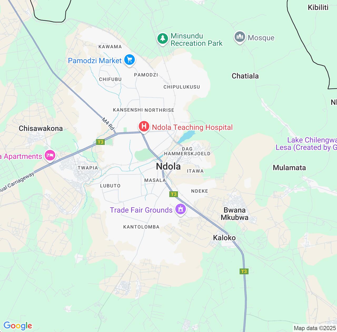 Map image for Intellectual Property Lawyers in Ndola and Copperbelt IP firms at coordinates  ; .
