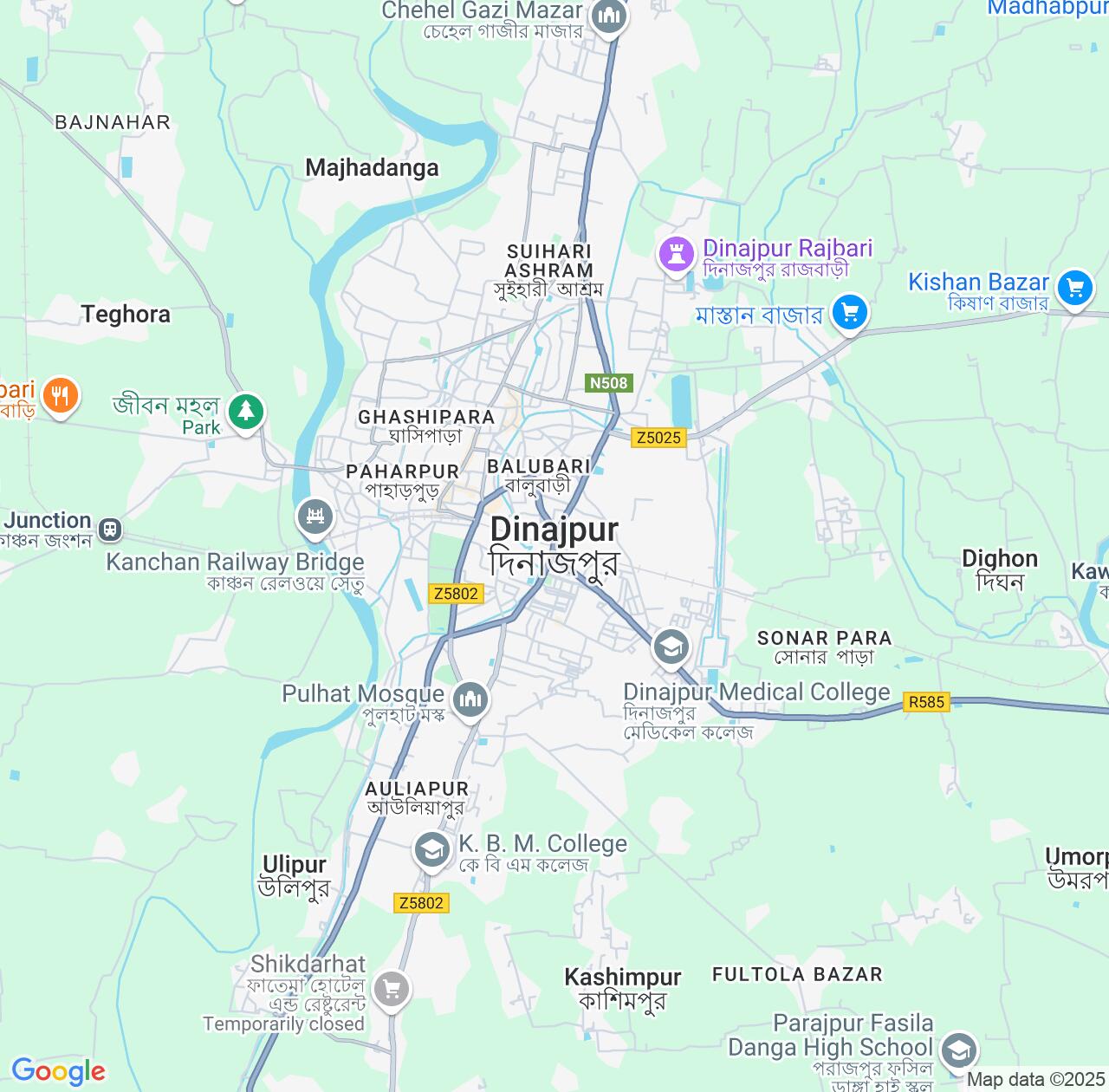 Map image for Intellectual Property Lawyers in Dinajpur and Rangpur Division IP firms at coordinates  ; .