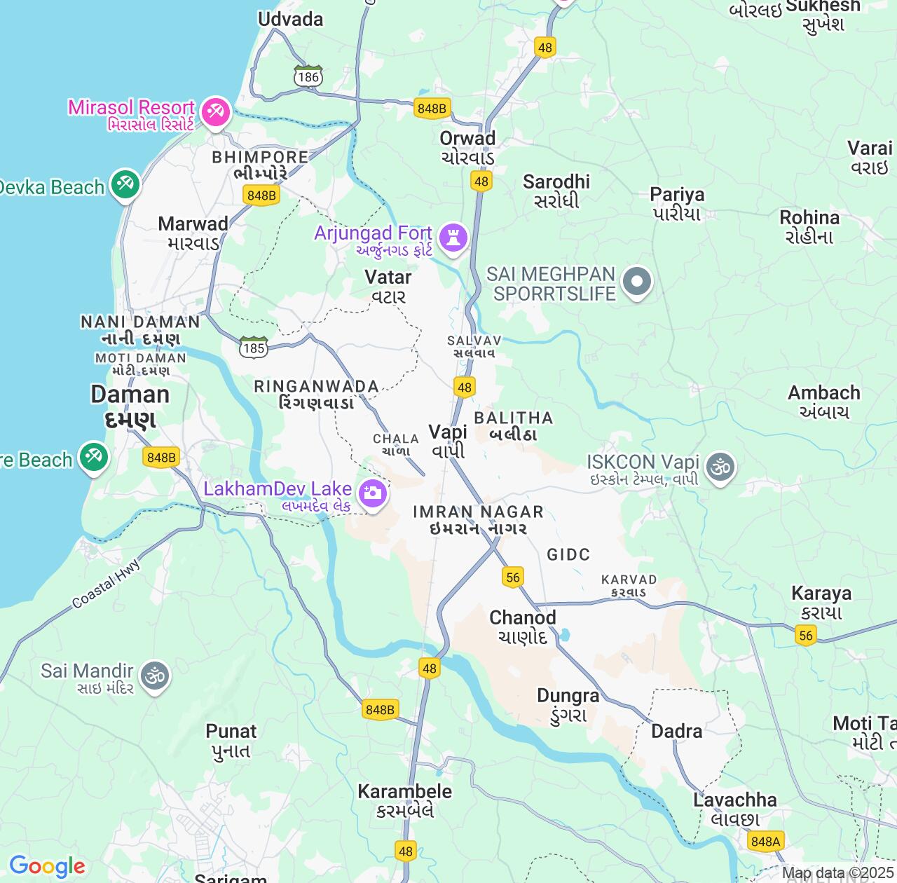 Map image for Intellectual Property Lawyers in Vapi and Gujarat IP firms at coordinates  ; .