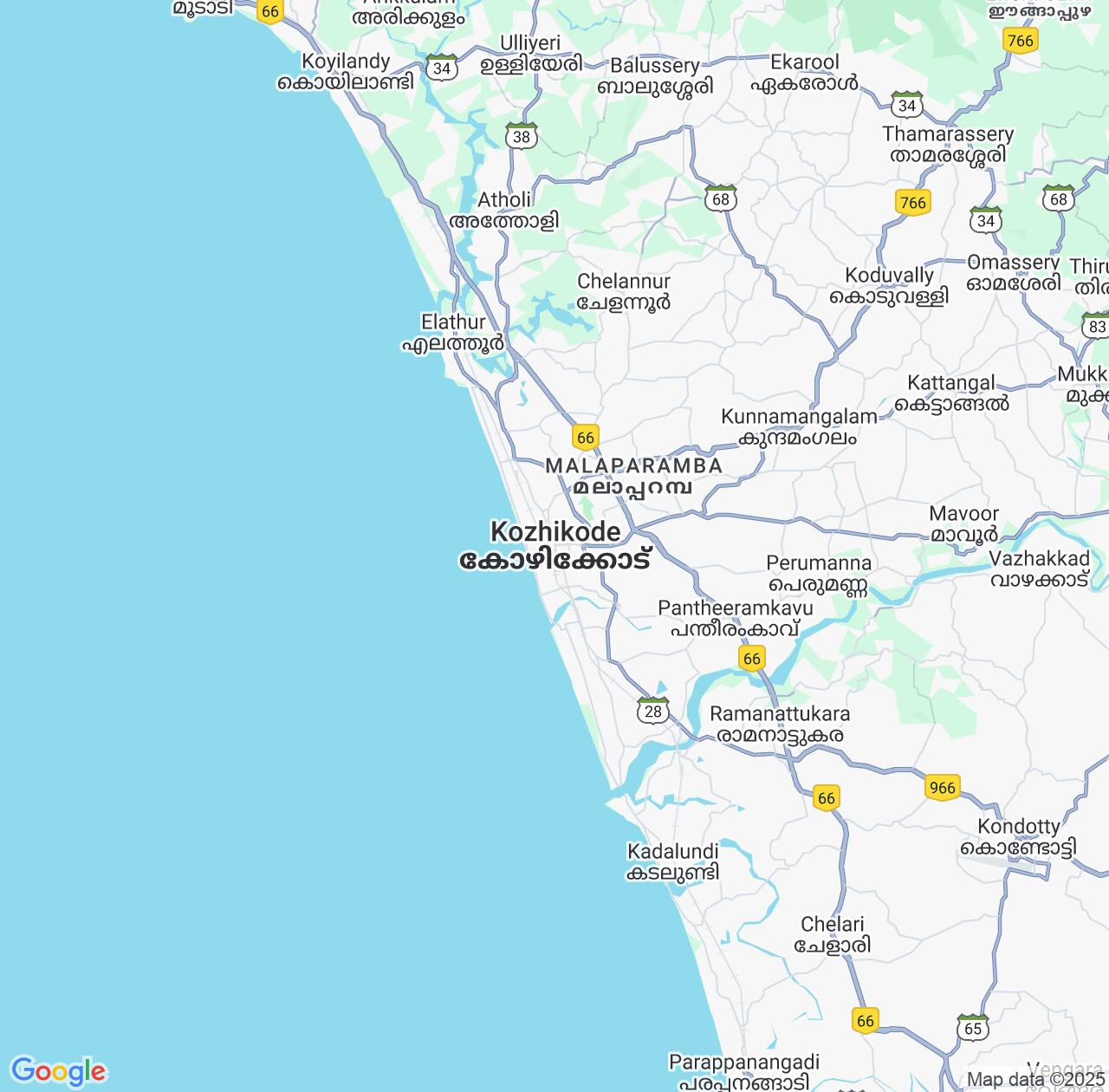 Map image for Intellectual Property Lawyers in Kozhikode and Kerala IP firms at coordinates  ; .