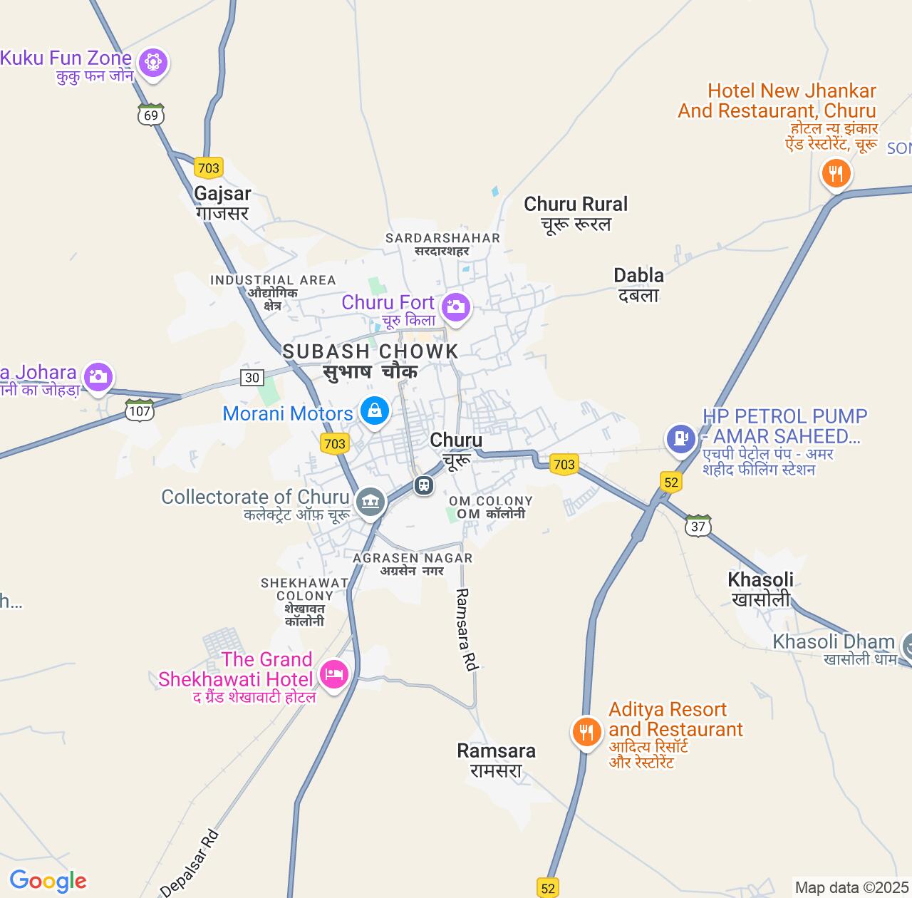 Map image for Intellectual Property Lawyers in Churu and Rajasthan IP firms at coordinates  ; .
