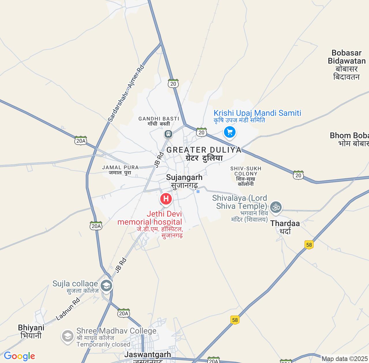 Map image for Intellectual Property Lawyers in Sujangarh and Rajasthan IP firms at coordinates  ; .