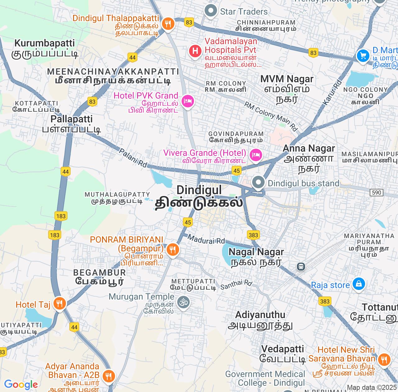Map image for Intellectual Property Lawyers in Dindigul and Tamil Nadu IP firms at coordinates  ; .