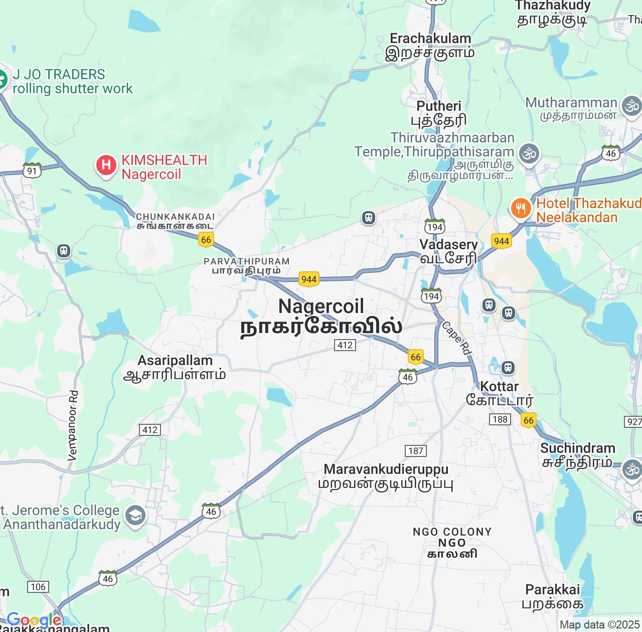 Map image for Intellectual Property Lawyers in Nagercoil and Tamil Nadu IP firms at coordinates  ; .
