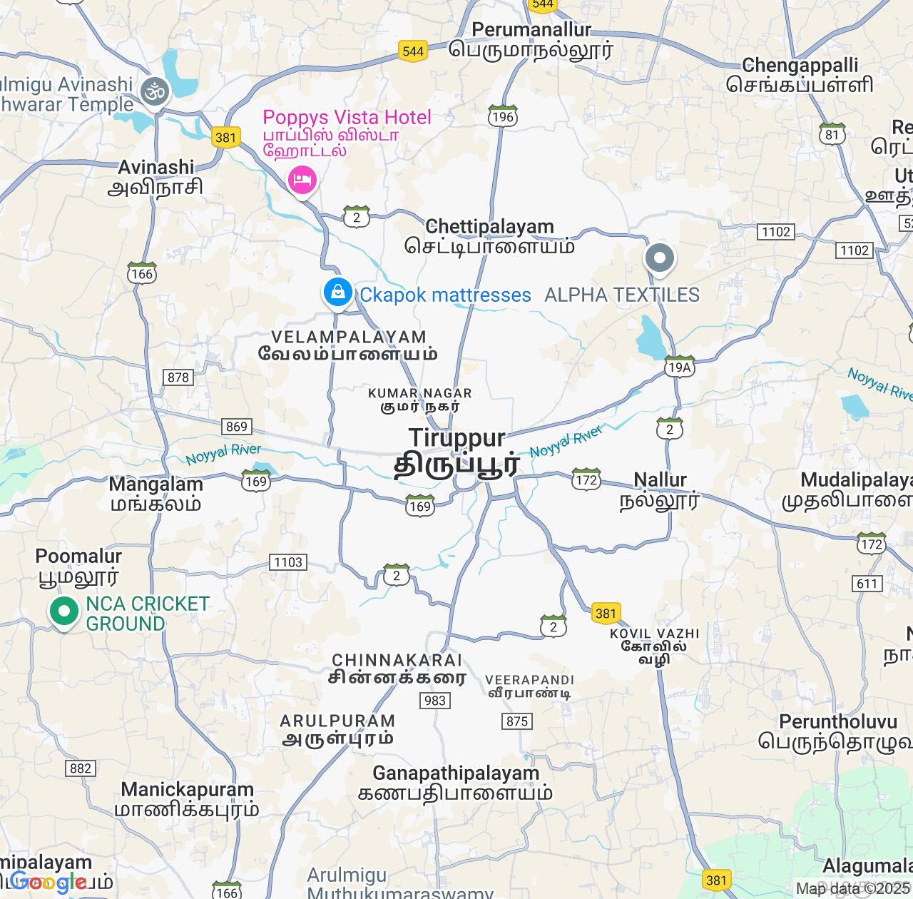 Map image for Intellectual Property Lawyers in Tiruppur and Tamil Nadu IP firms at coordinates  ; .