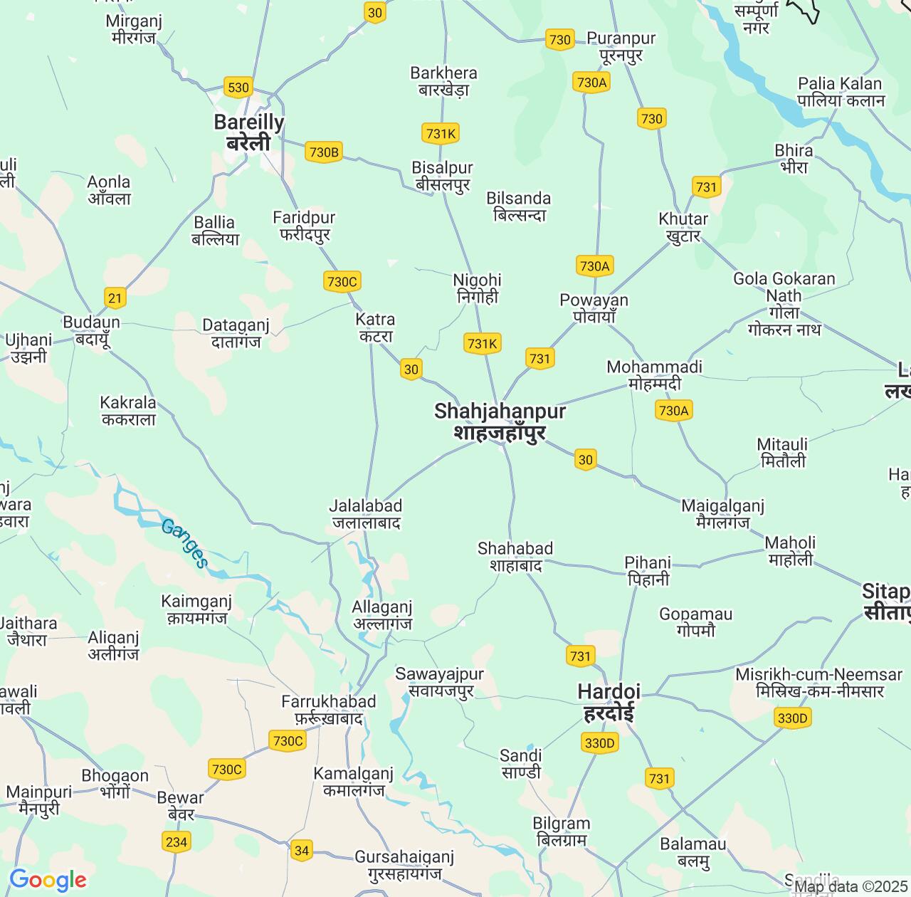 Map image for Intellectual Property Lawyers in Shahjanpur and Uttar Pradesh IP firms at coordinates  ; .