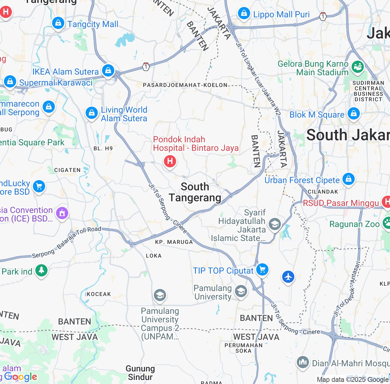Map image for Intellectual Property Lawyers in South Tangerang and Banten IP firms at coordinates  ; .