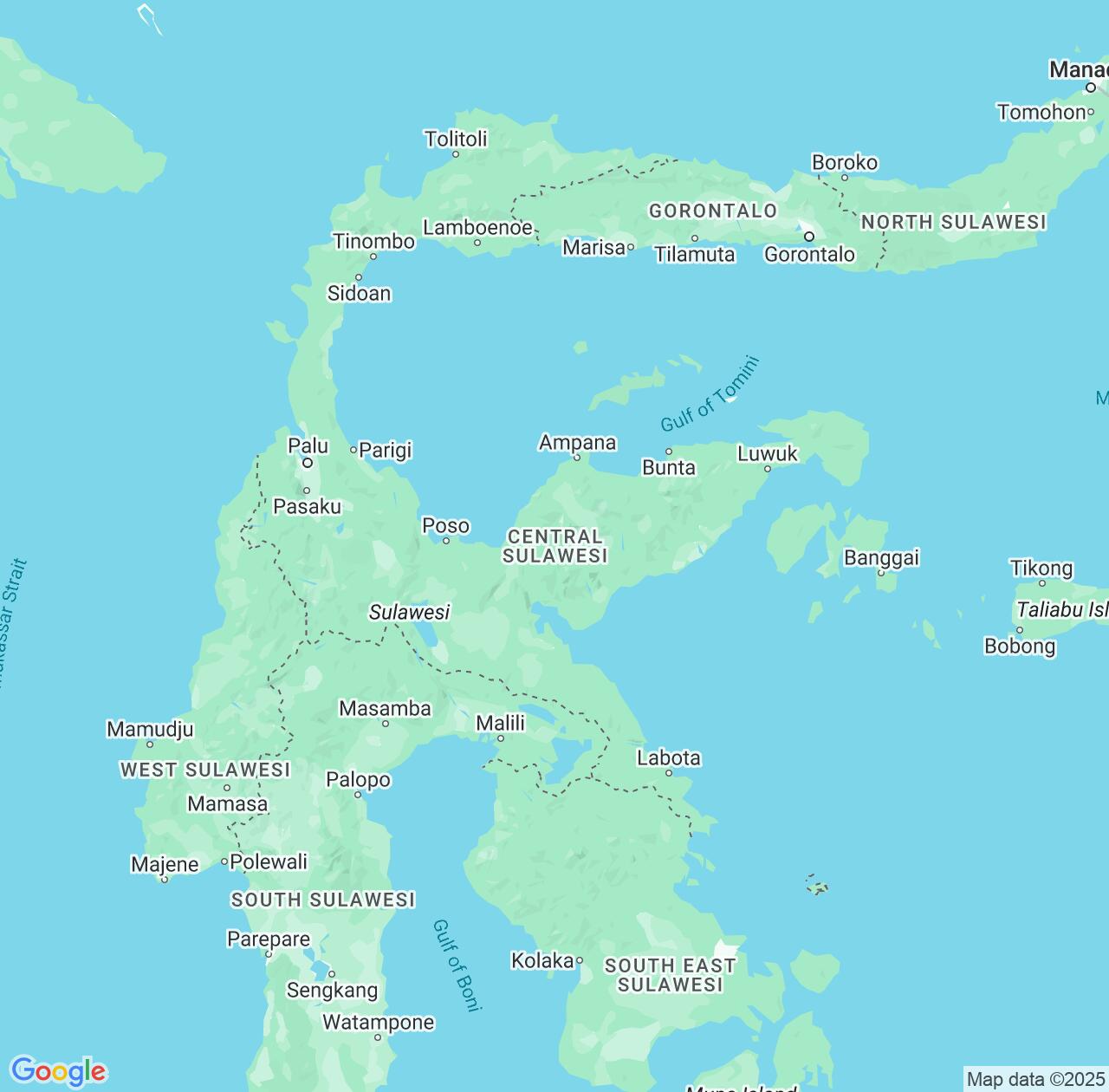 Map image for Intellectual Property Lawyers in Central Sulawesi and Indonesia IP firms at coordinates  ; .