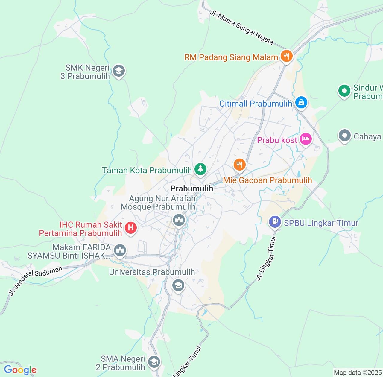 Map image for Intellectual Property Lawyers in Prabumulih and South Sumatra IP firms at coordinates  ; .