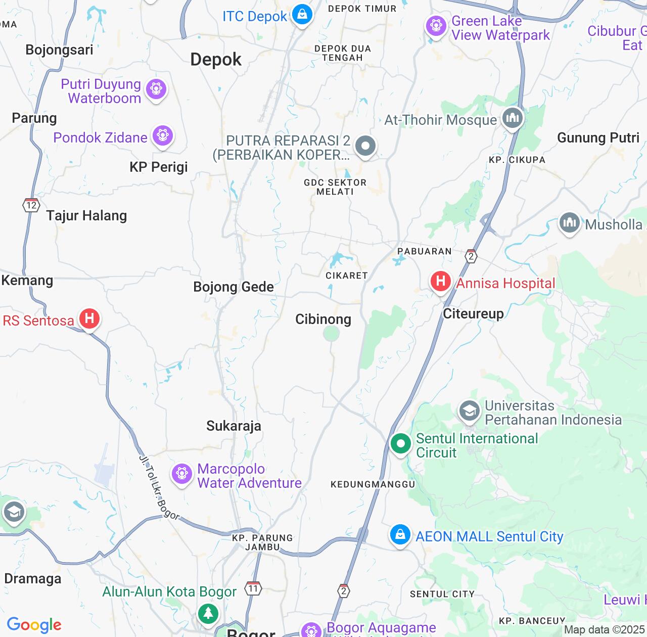Map image for Intellectual Property Lawyers in Cibinong and West Java IP firms at coordinates  ; .